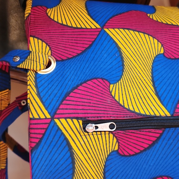 African print large tote African wax cotton handbag unique purse - Picture 6 of 15